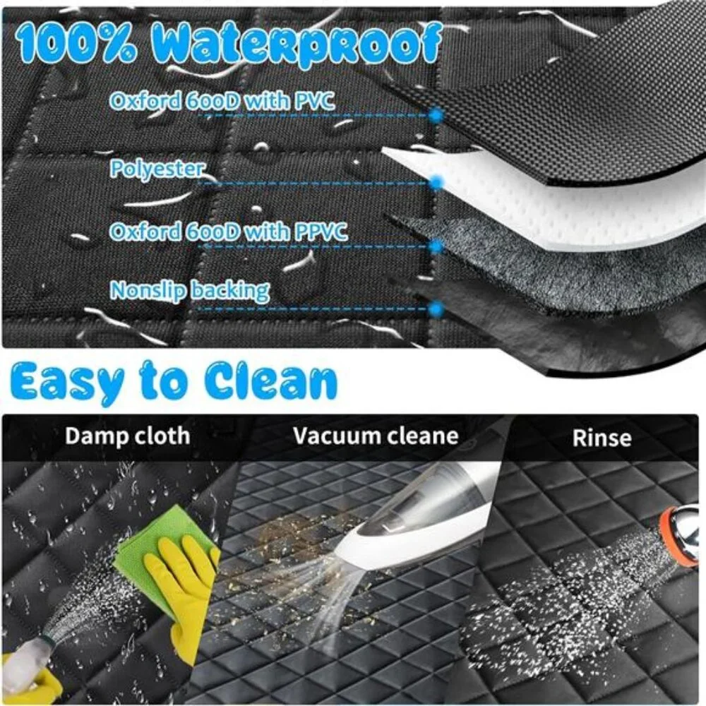 6-in-1 Dog Car Seat Cover for Back Seat, Waterproof Dog Car Hammock 40/60 Split